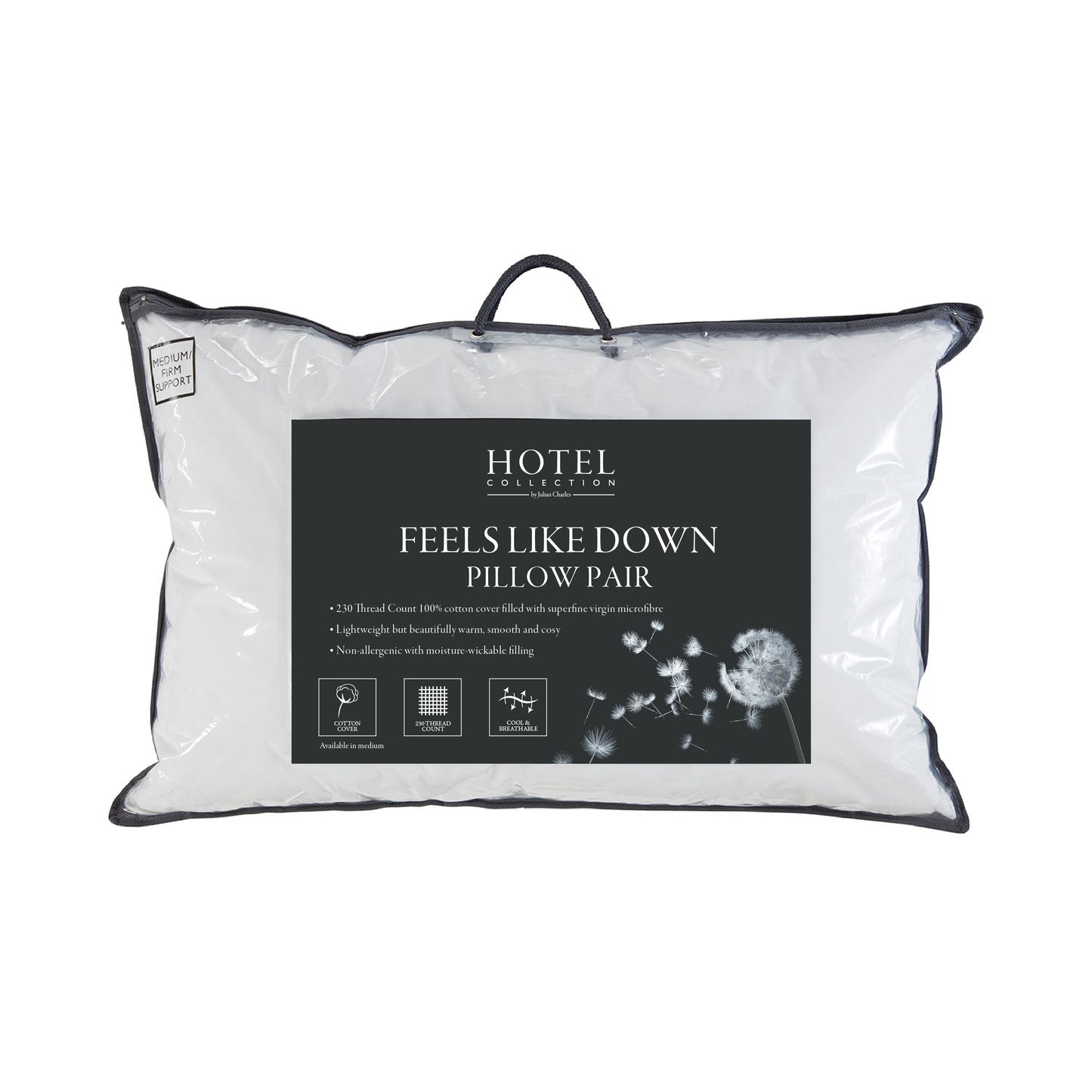 Feels Like Down Hotel Pillows 2 Pack - Medium/Firm