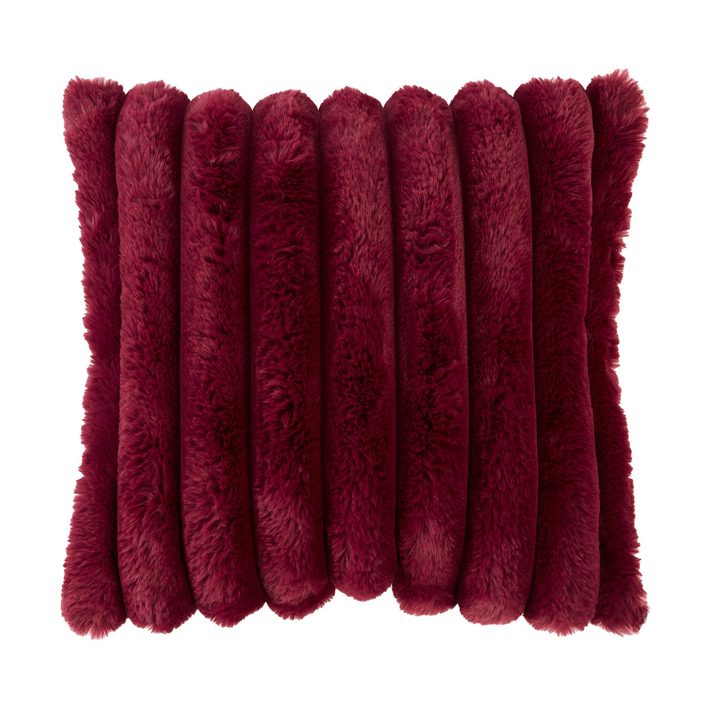 Fairmont Claret Luxury Faux Fur Cushion (43cm x 43cm)