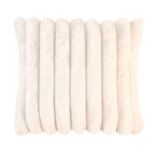 Fairmont Ivory Luxury Faux Fur Cushion (43cm x 43cm)