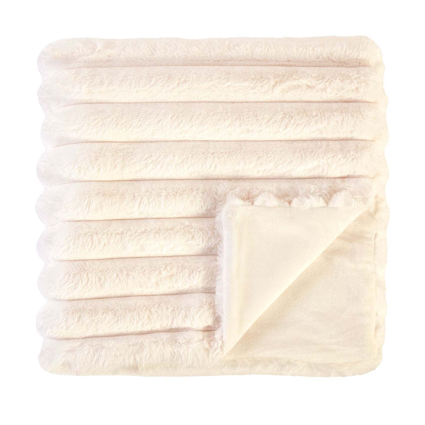 Fairmont Ivory Luxury Faux Fur Throw (130cm x 200cm)