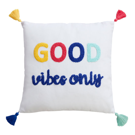 Good Vibes Only Embroidered Cushion (43cm x 43cm)