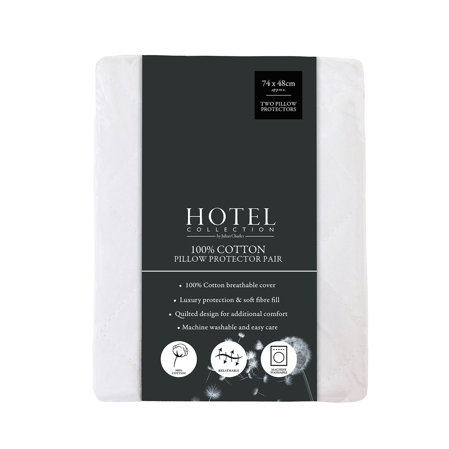 Hotel Collection 100% Cotton Pillow Protector Pair