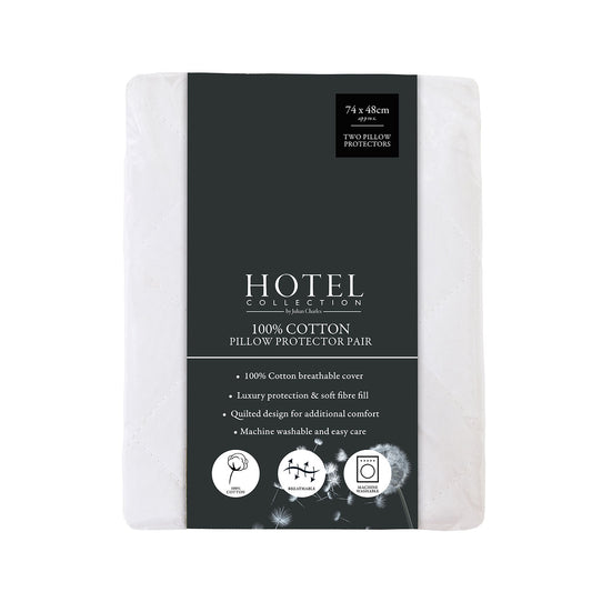 Hotel Collection 100% Cotton Pillow Protector Pair
