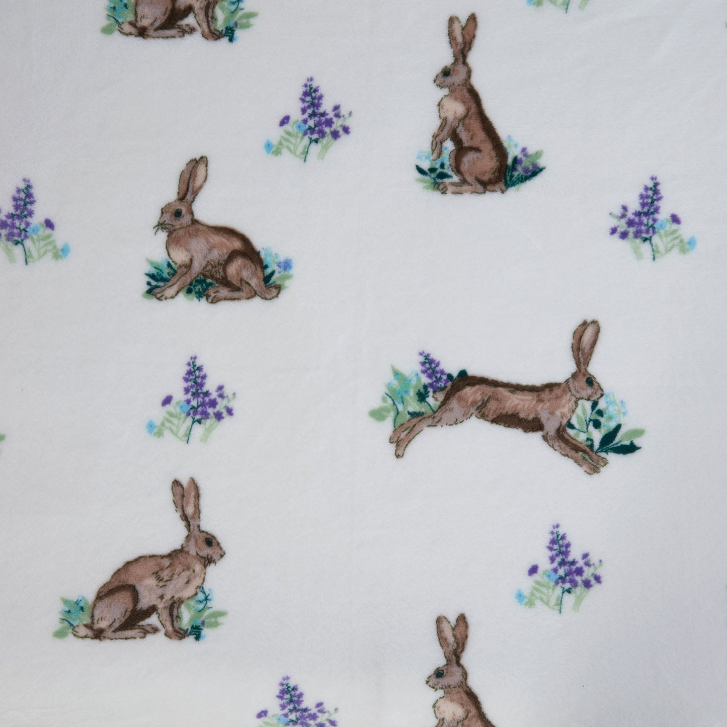 Hare Natural Printed Fleece Throw (130cm x 150cm)