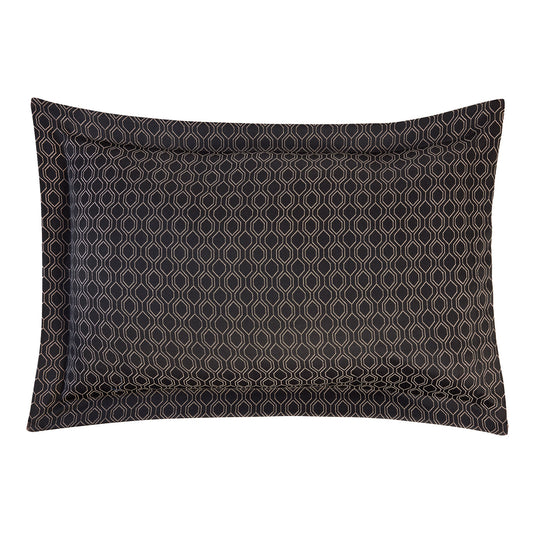 Harrison Black Geo Jacquard Oxford Pillowcase Pair