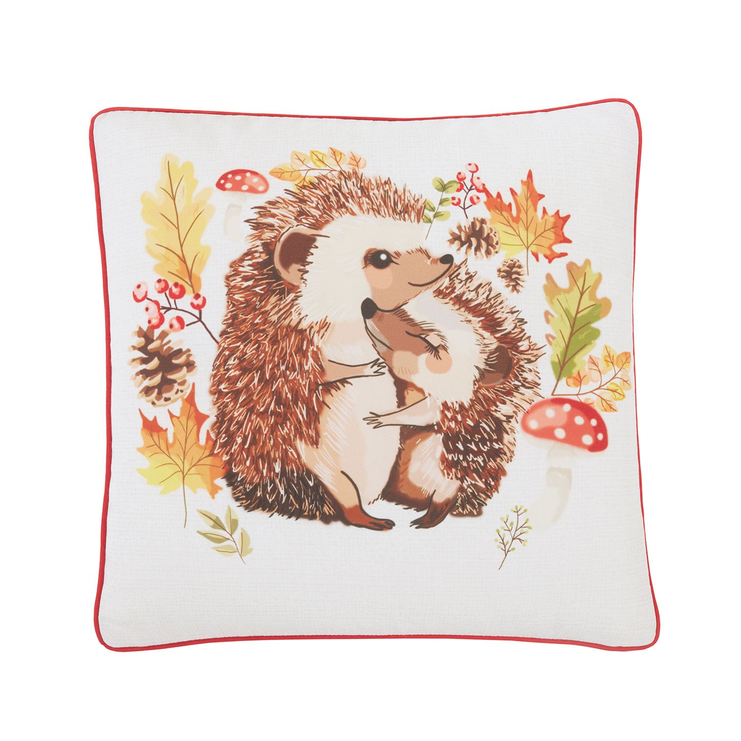 Hazel & Hugo Hedgehog Printed Canvas Cushion (43cm x 43cm)