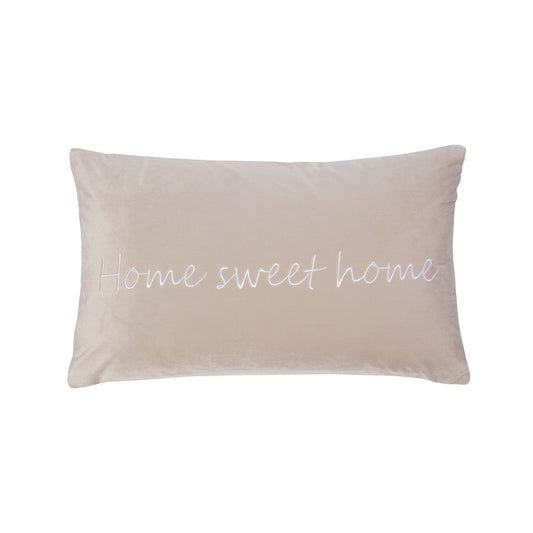 Home Sweet Home Natural Embroidered Cushion (30cm x 50cm)