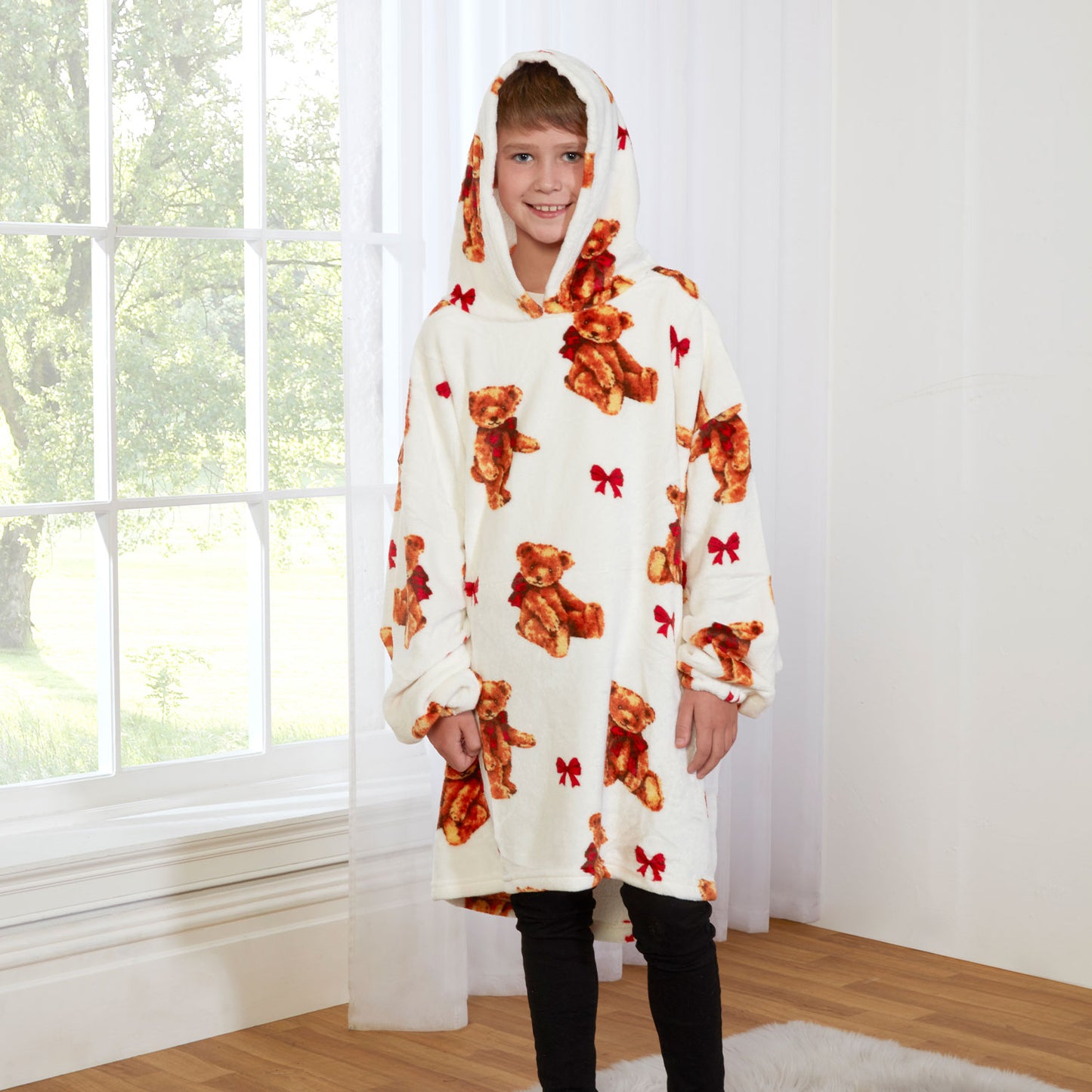 Bertie Bear Printed Fleece Hoodie