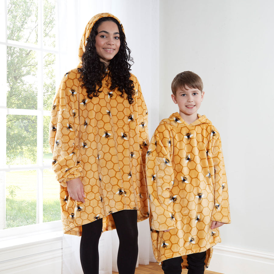 Bee Ochre Yellow Oversized Fleece Hoodie