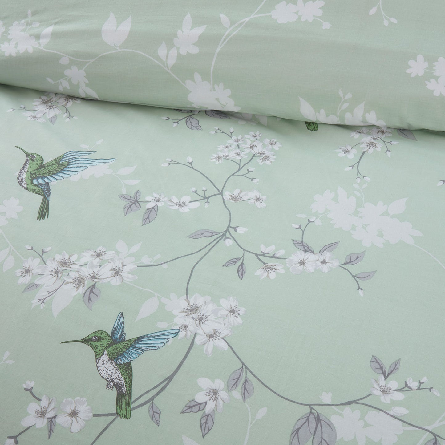 Blossom Bird Green Duvet Set