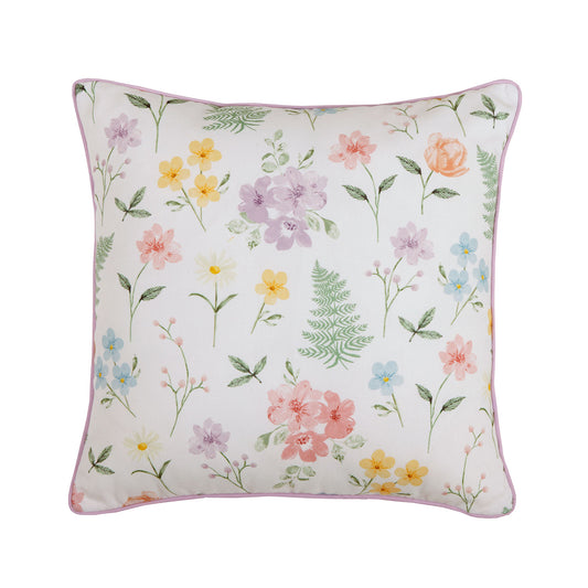 Isobel Pastel Floral Canvas Cushion (43cm x 43cm)