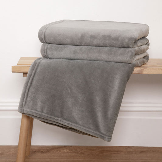 Jasper Grey Giant Fleece Throw (160cm x 240cm)
