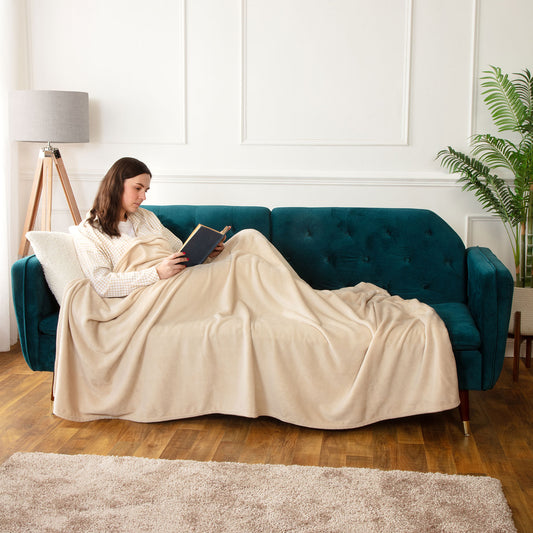 Jasper Natural Giant Fleece Throw (160cm x 240cm)