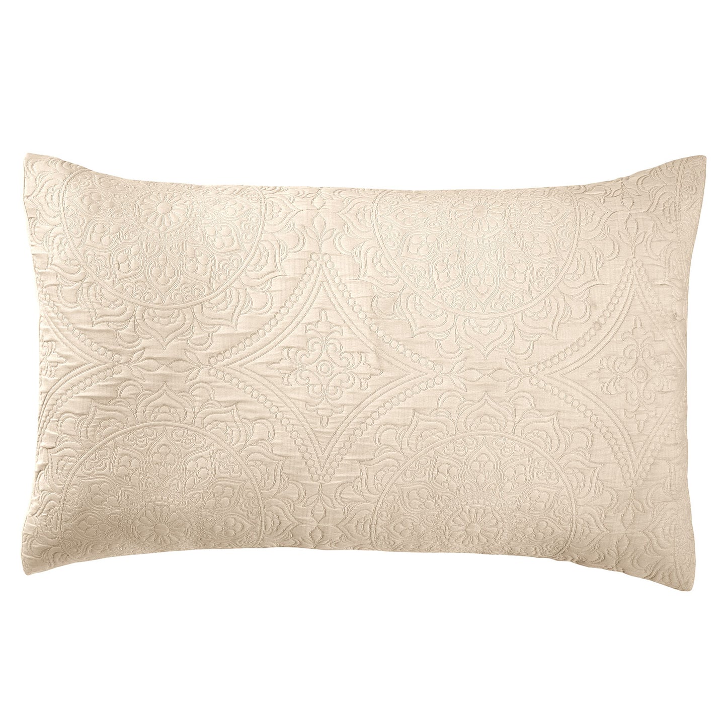 Juliana Cream Luxury Jacquard Housewife Pillowcase (Pair)