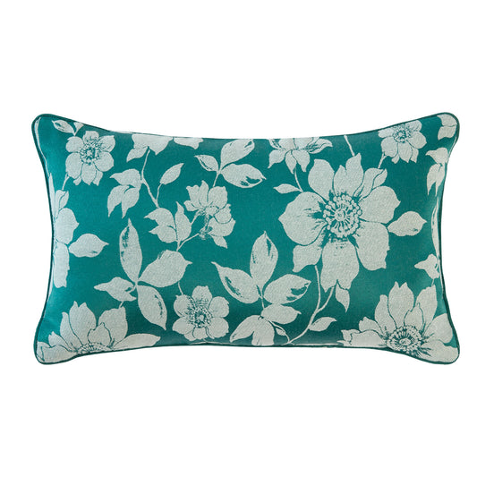 Lottie Emerald Luxury Jacquard Filled Boudoir Cushion (30cm x 50cm)