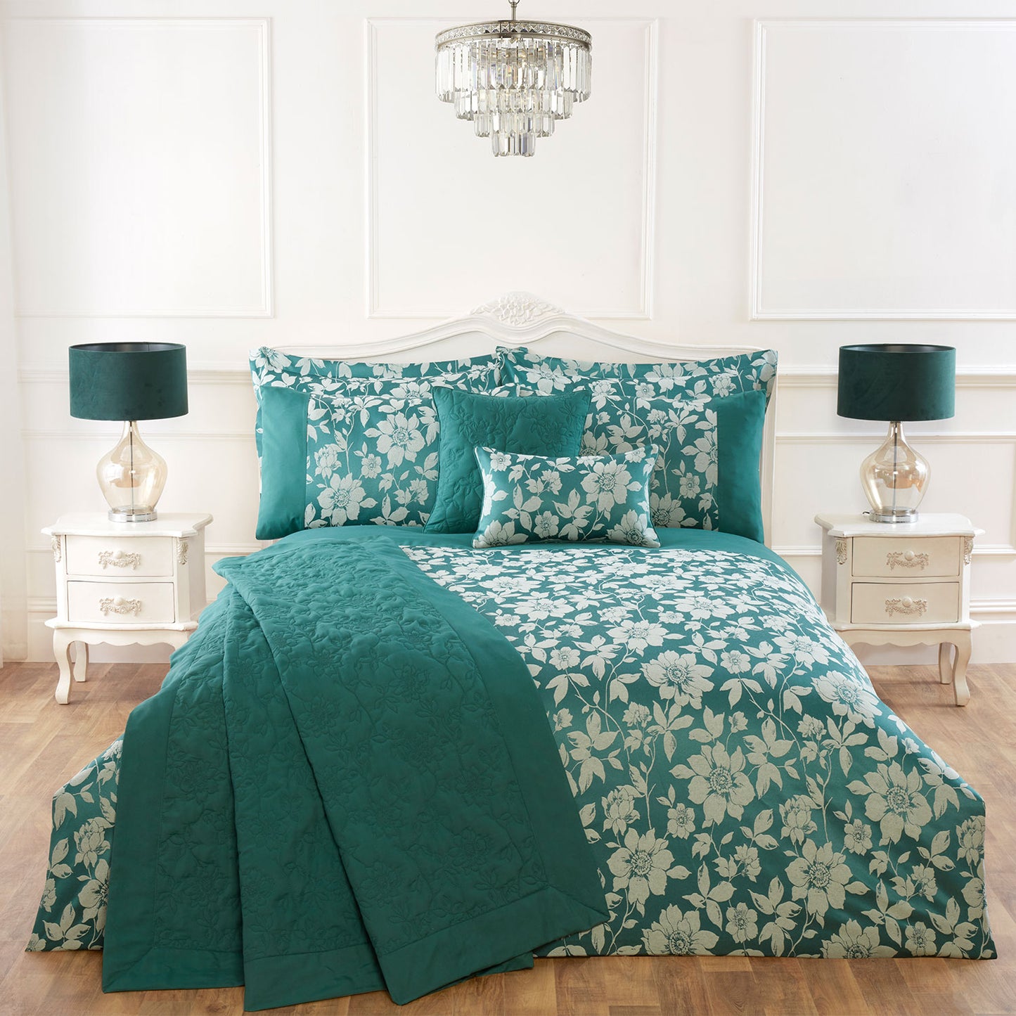 Lottie Emerald Luxury Jacquard Duvet Cover