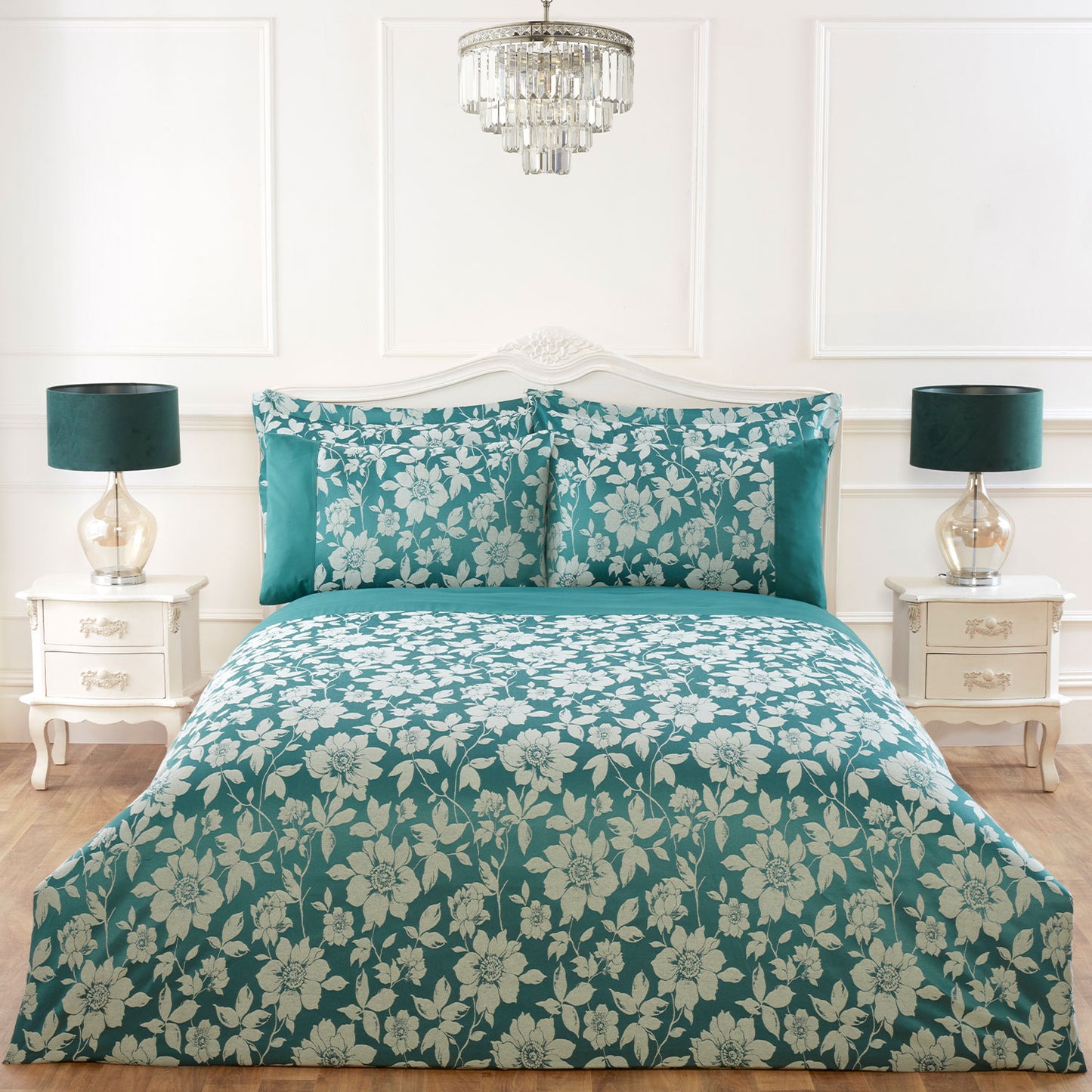 Lottie Emerald Luxury Jacquard Duvet Cover