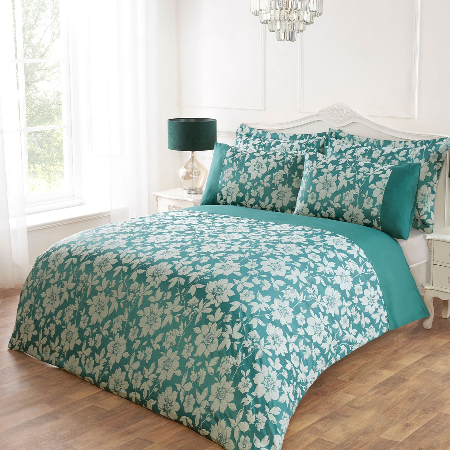 Lottie Emerald Luxury Jacquard Duvet Cover