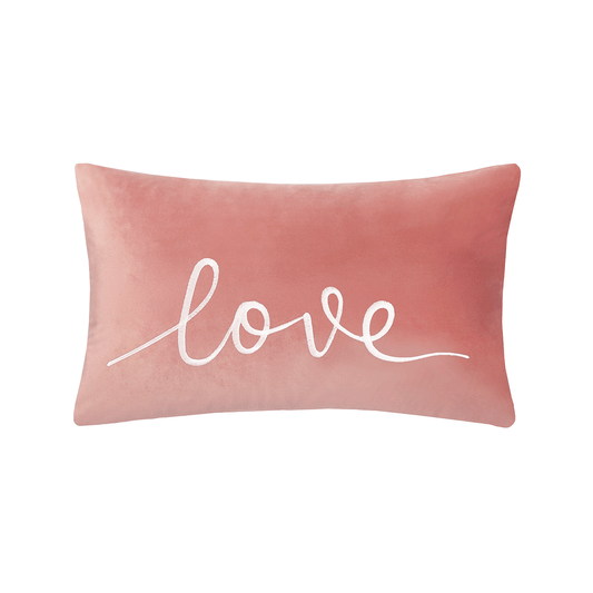 Love Blush Pink Velvet Cushion (30cm x 50cm)
