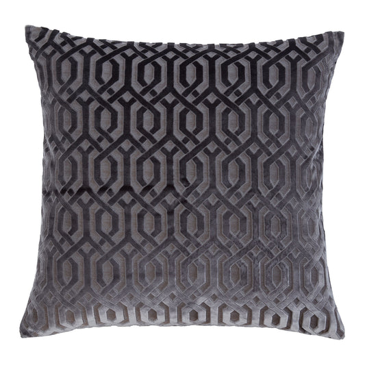 Mayfair Charcoal Grey Cut Velvet Large Cushion (55cm x 55cm)