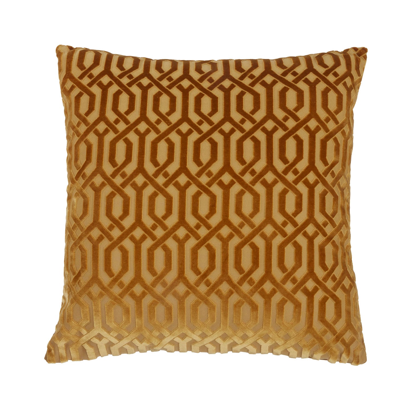 Mayfair Ochre Cut Velvet Large Cushion (55cm x 55cm)