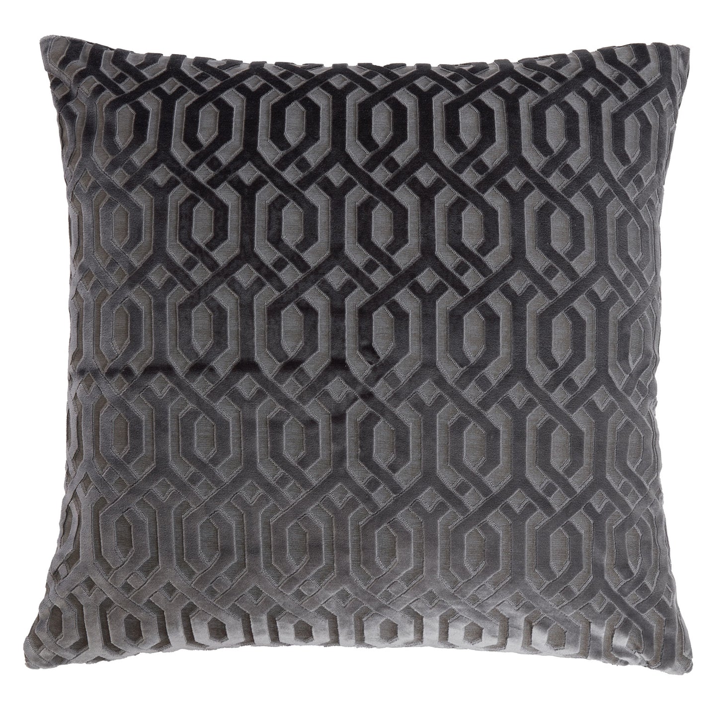 Mayfair Charcoal Grey Cut Velvet Large Cushion (55cm x 55cm)