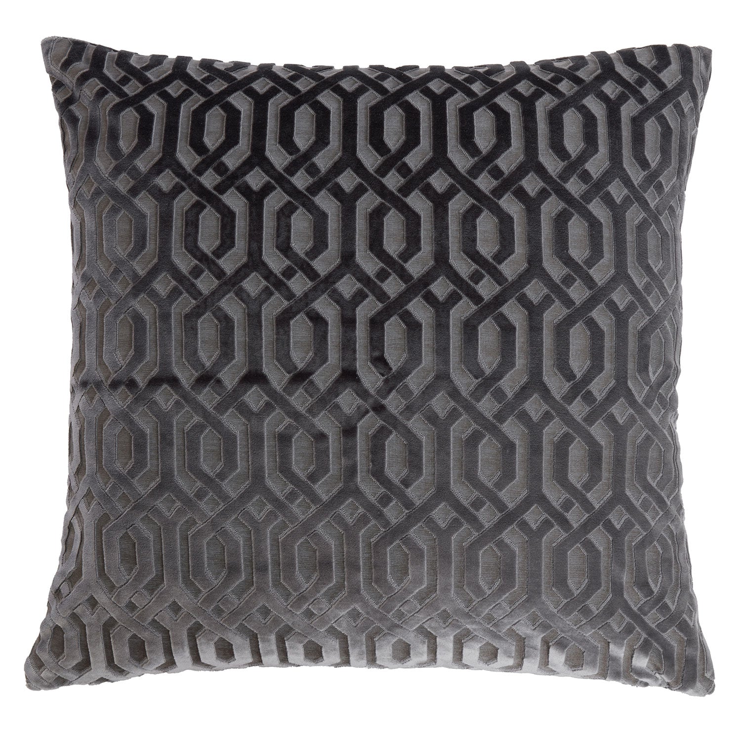 Mayfair Charcoal Grey Cut Velvet Large Cushion