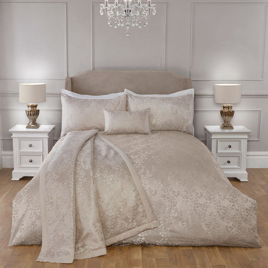Melody Natural Luxury Jacquard Duvet Set