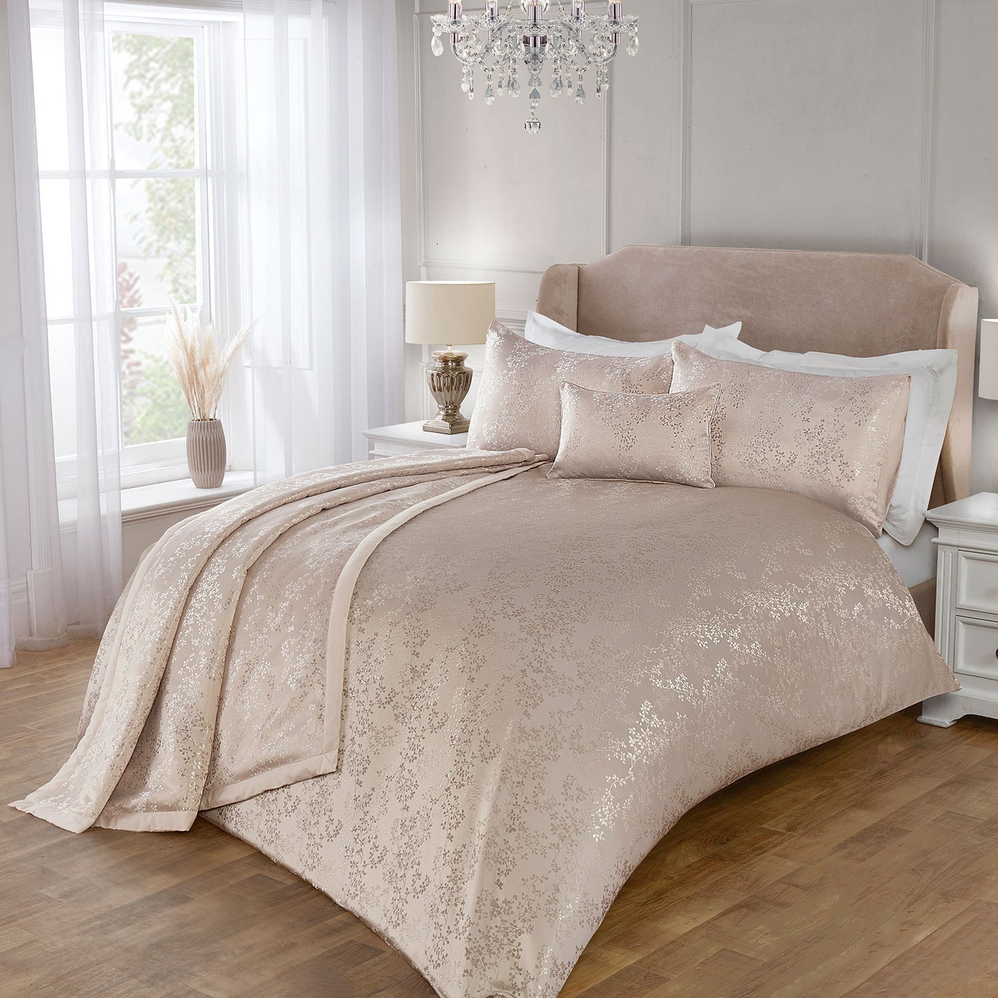 Melody Natural Luxury Jacquard Duvet Set