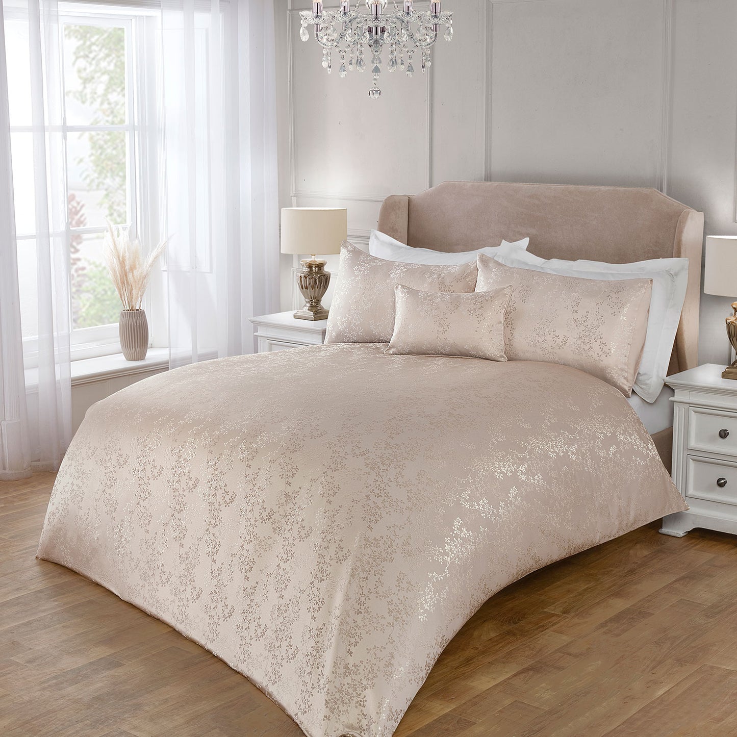 Melody Natural Luxury Jacquard Duvet Set