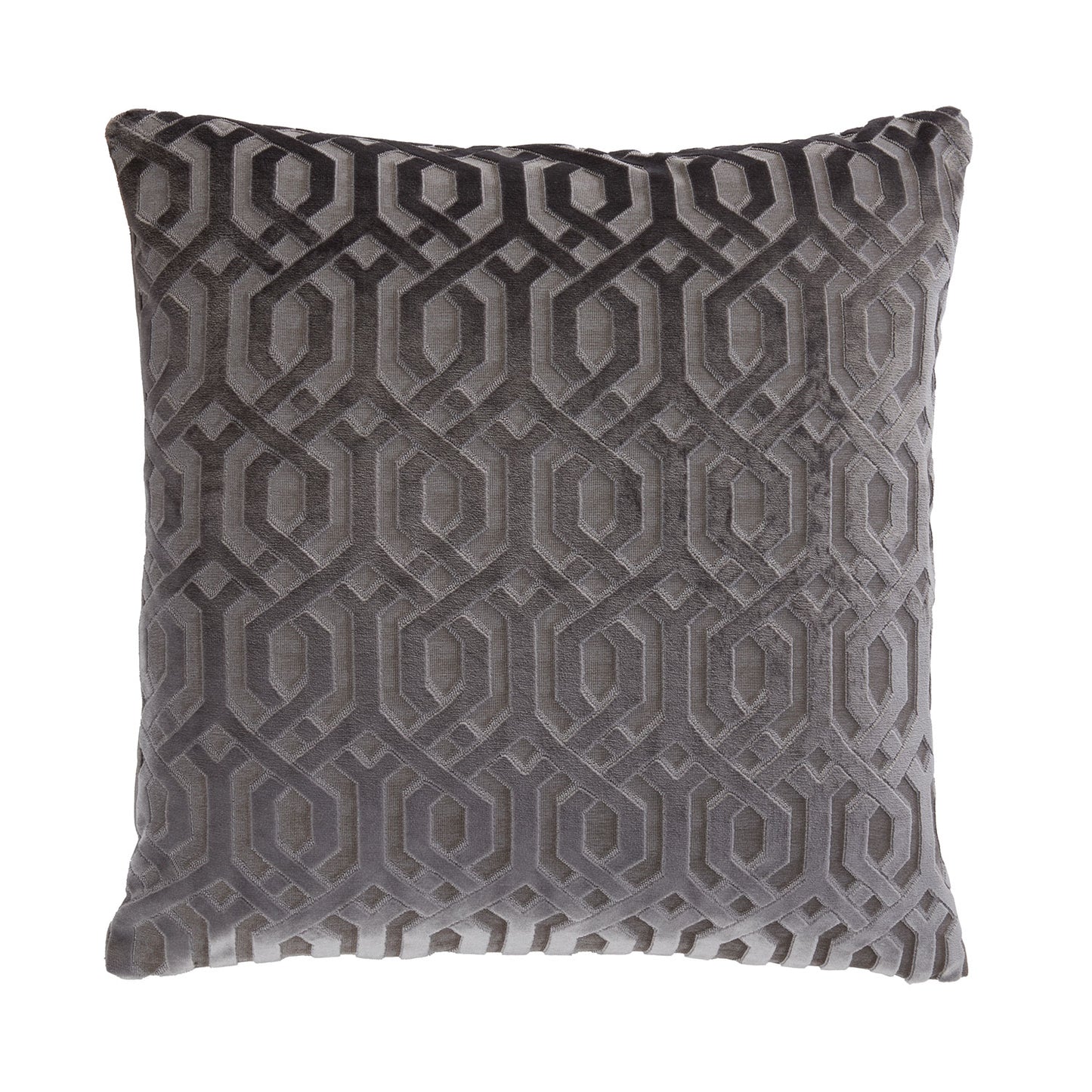 Mayfair Charcoal Grey Cut Velvet Cushion (43cm x 43cm)