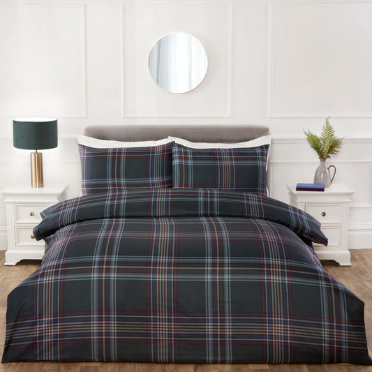 Morgan Green Check Super Soft Duvet Set