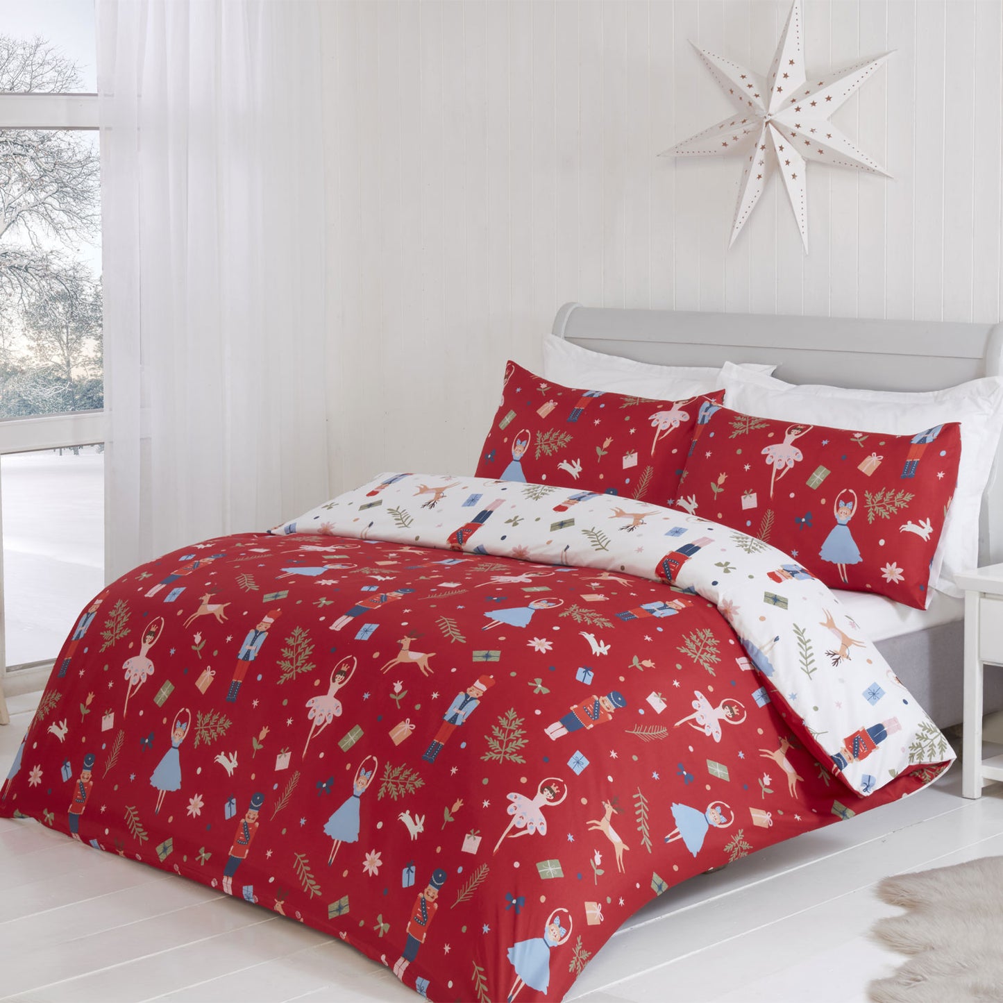 Nutcracker Christmas Reversible Super Soft Duvet Set