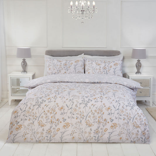 Ophelia Floral Natural Reversible Duvet Set