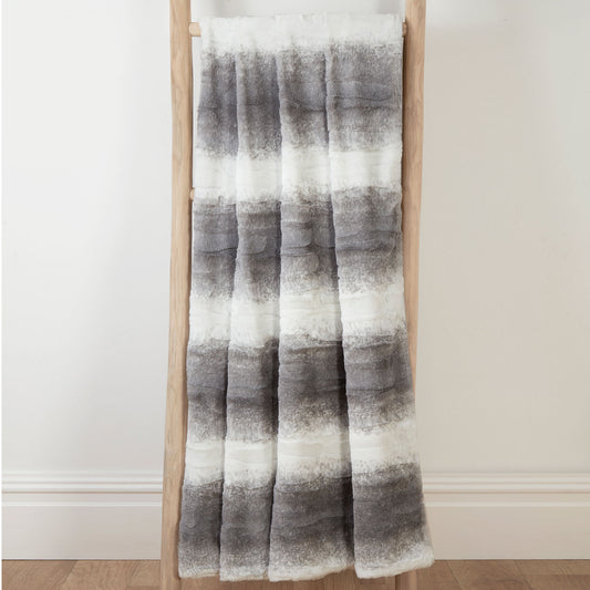 Oslo Grey Faux Fur Throw (130cm x 180cm)