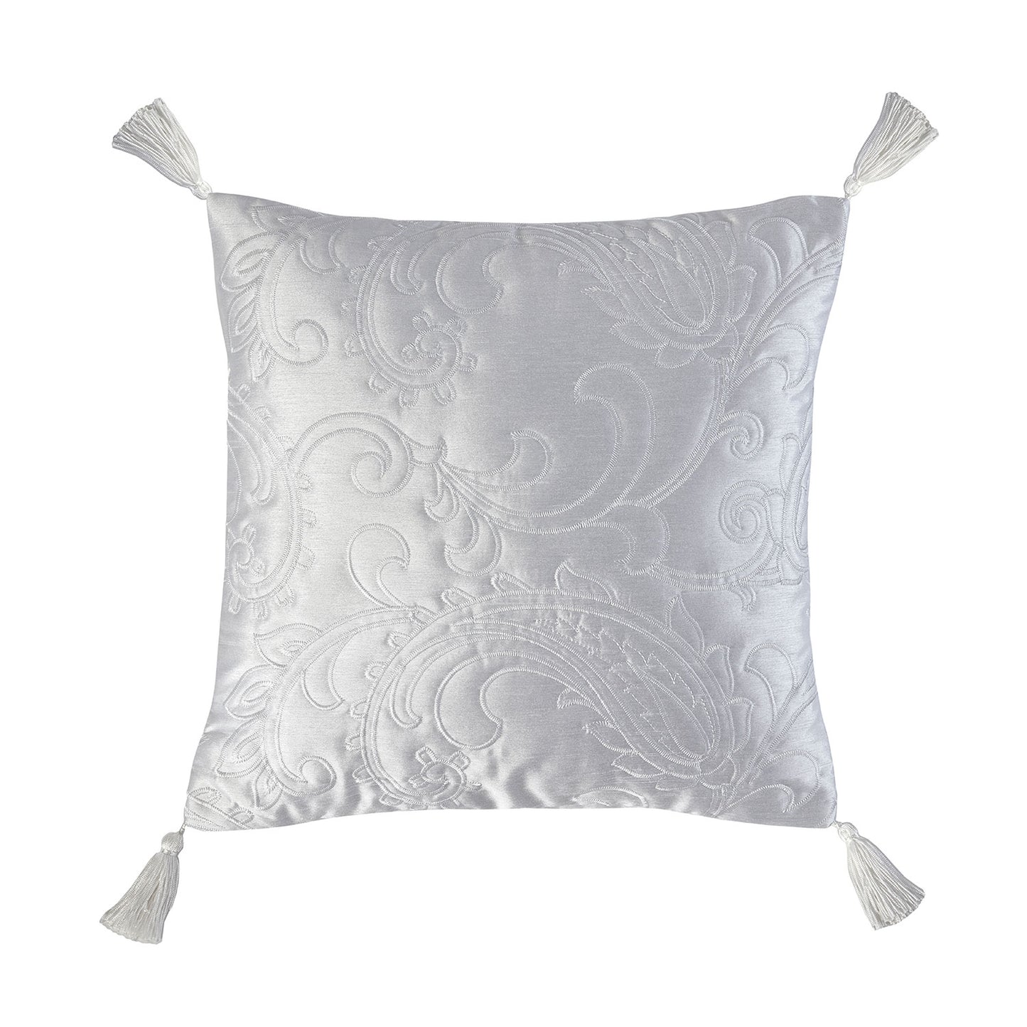 Paisley White Luxury Jacquard 5 Piece Bedding Collection