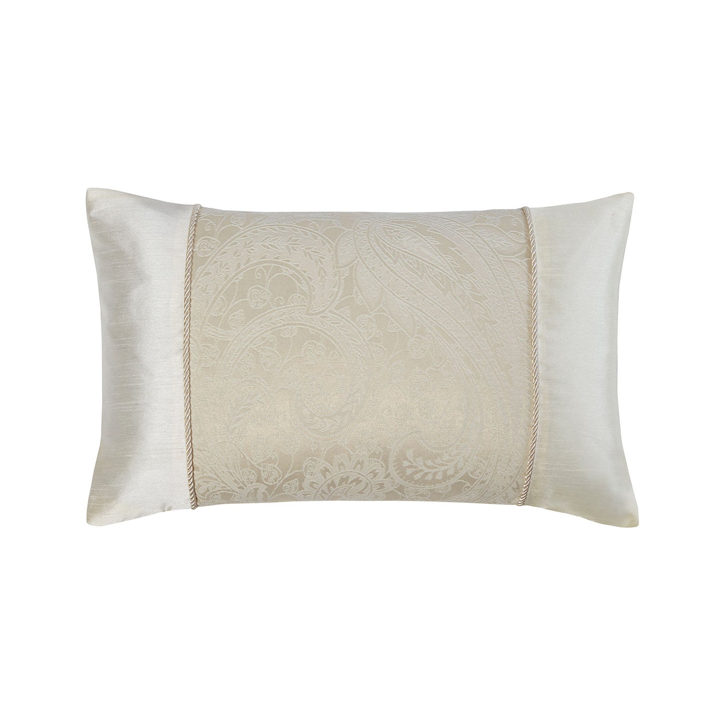 Paisley Cream Luxury Jacquard Boudoir Cushion (30cm x 50cm)