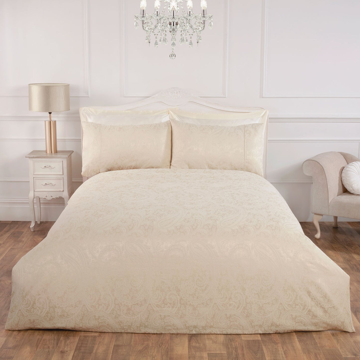 Paisley Cream Luxury Cotton Rich Jacquard Duvet Cover