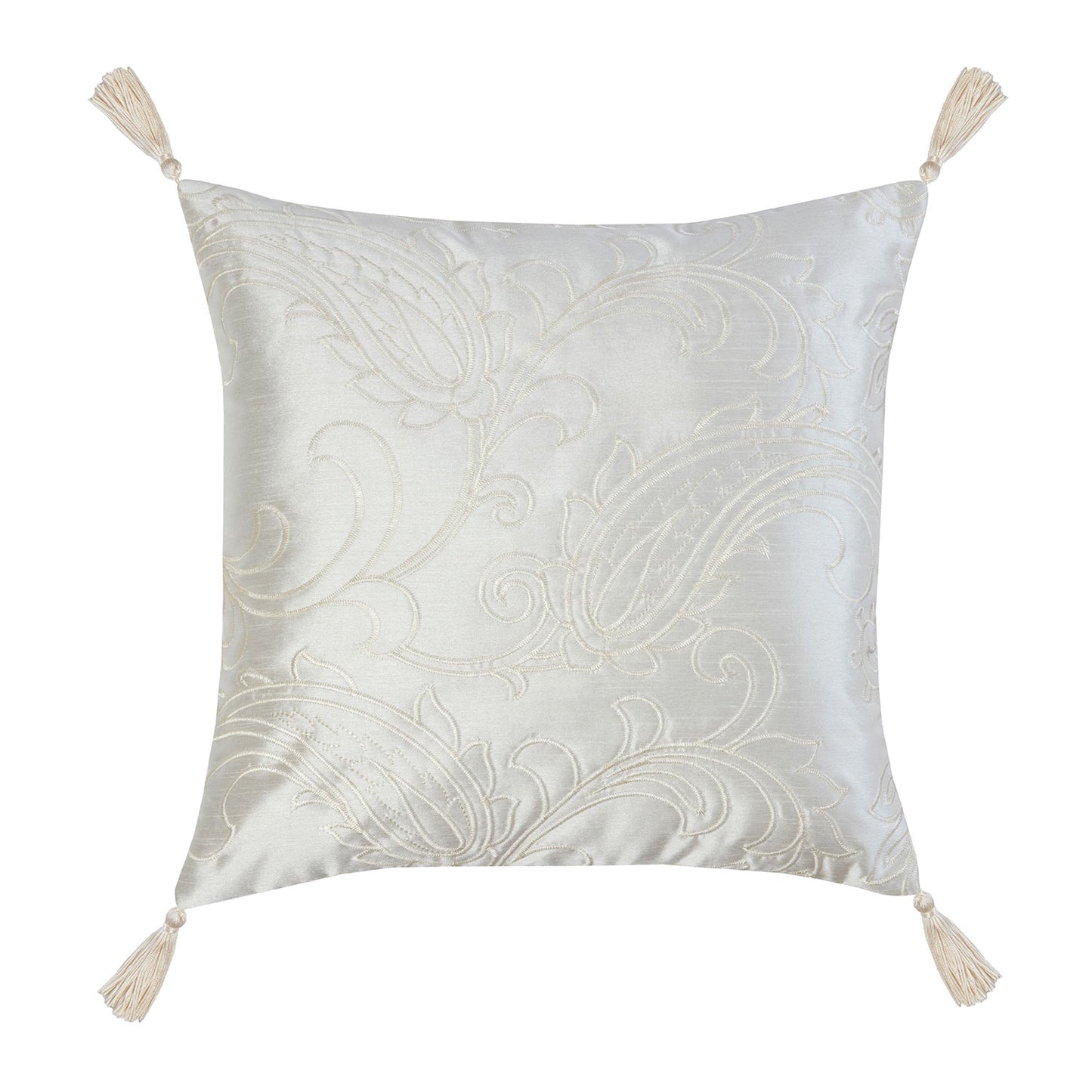 Paisley Cream Jacquard Square Cushion (45cm x 45cm)