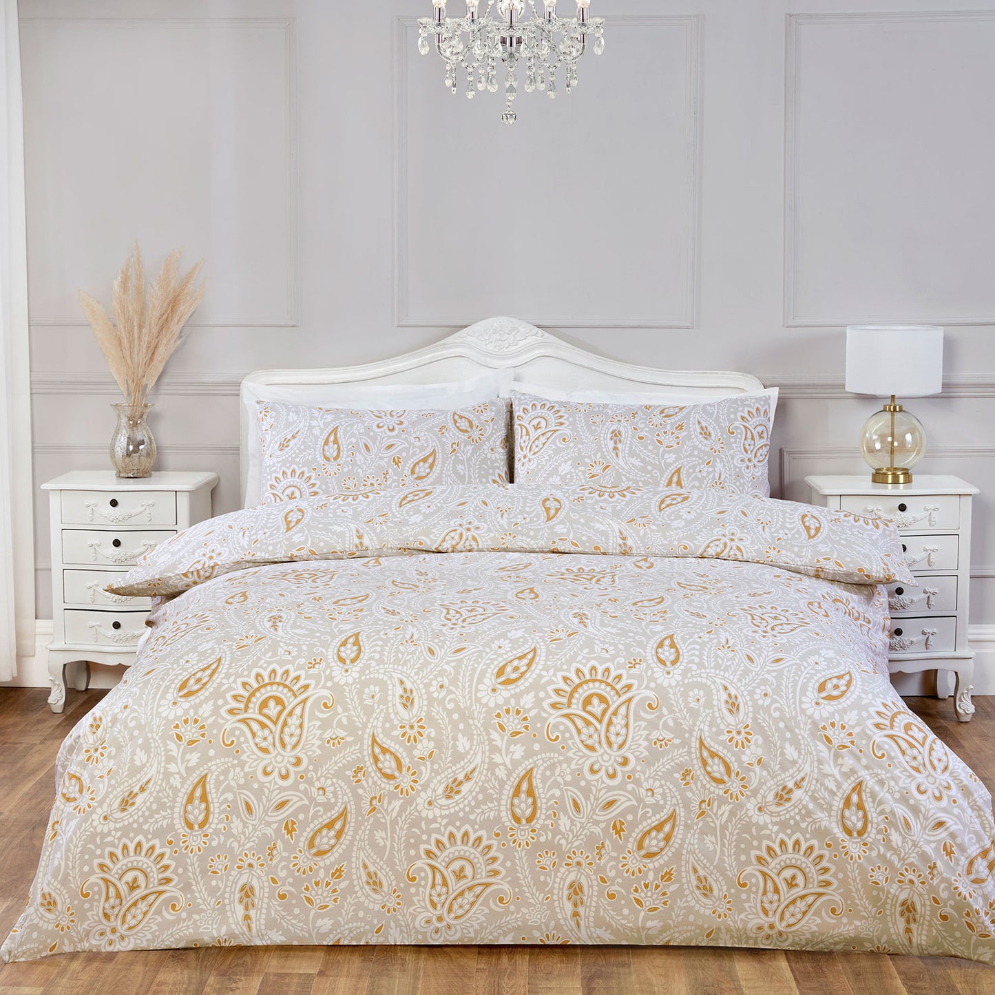 Paisley Print Yellow Ochre Duvet Set