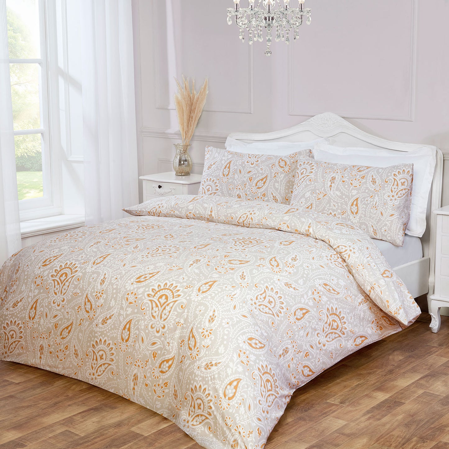 Paisley Print Yellow Ochre Duvet Set