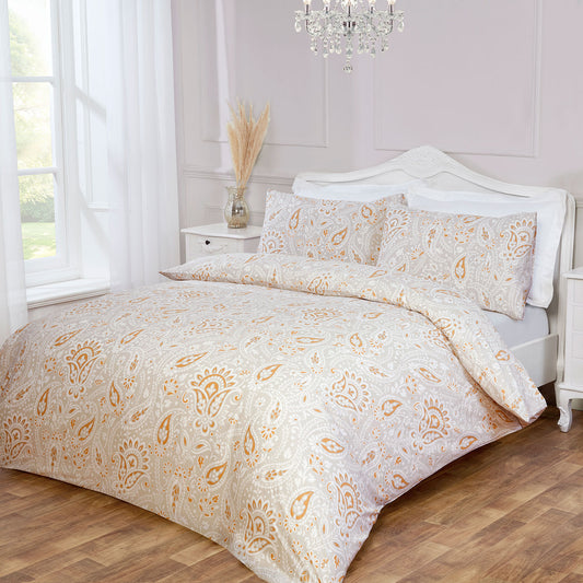 Paisley Print Yellow Ochre Duvet Set