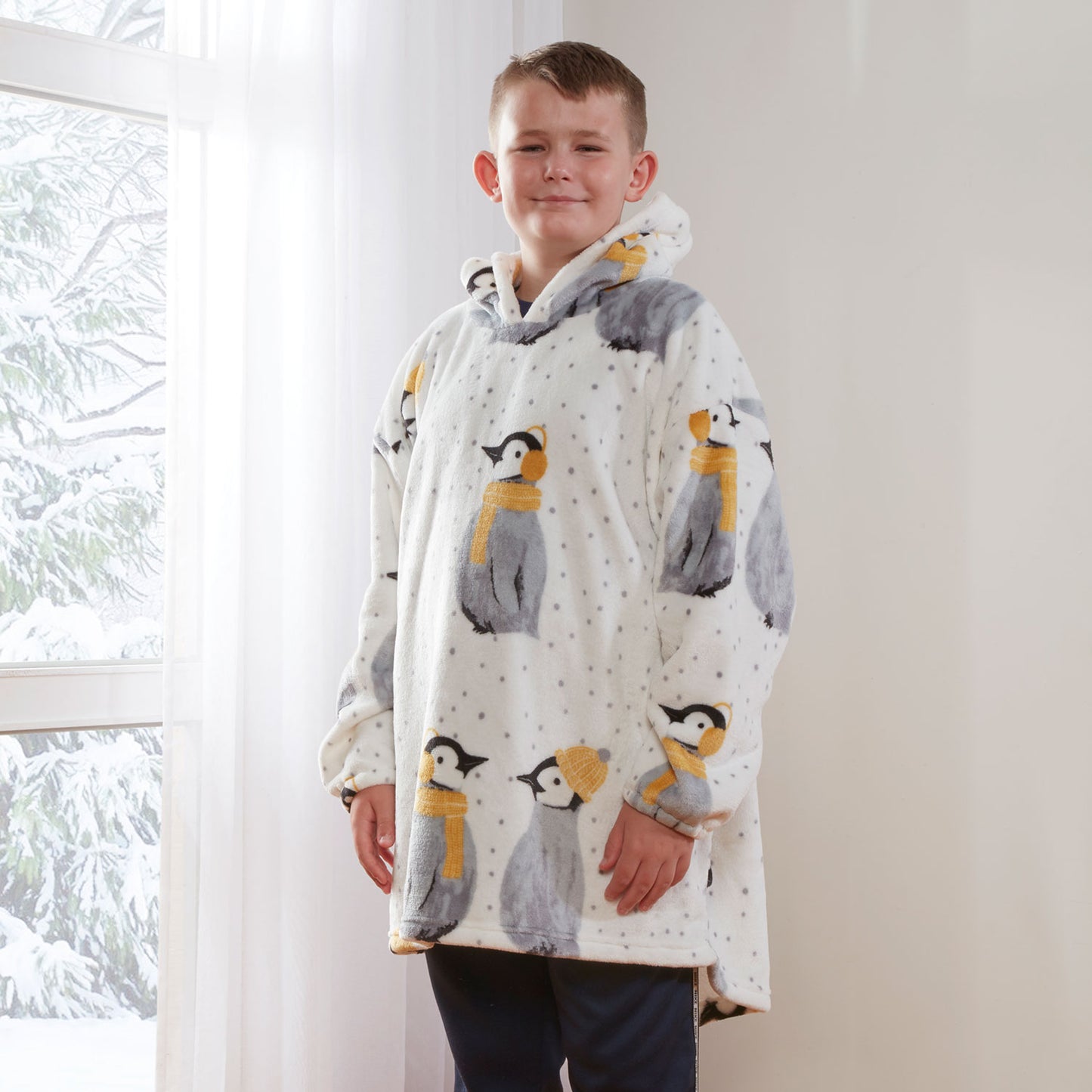 Penguin Grey Fleece Hoodie