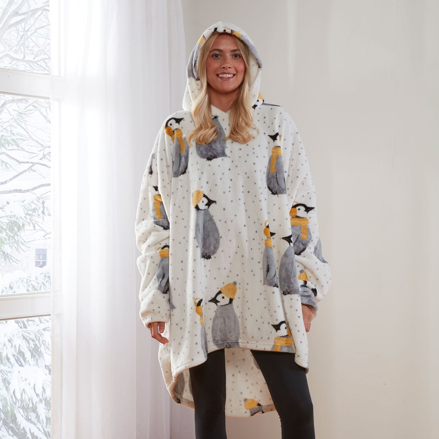 Penguin Grey Fleece Hoodie