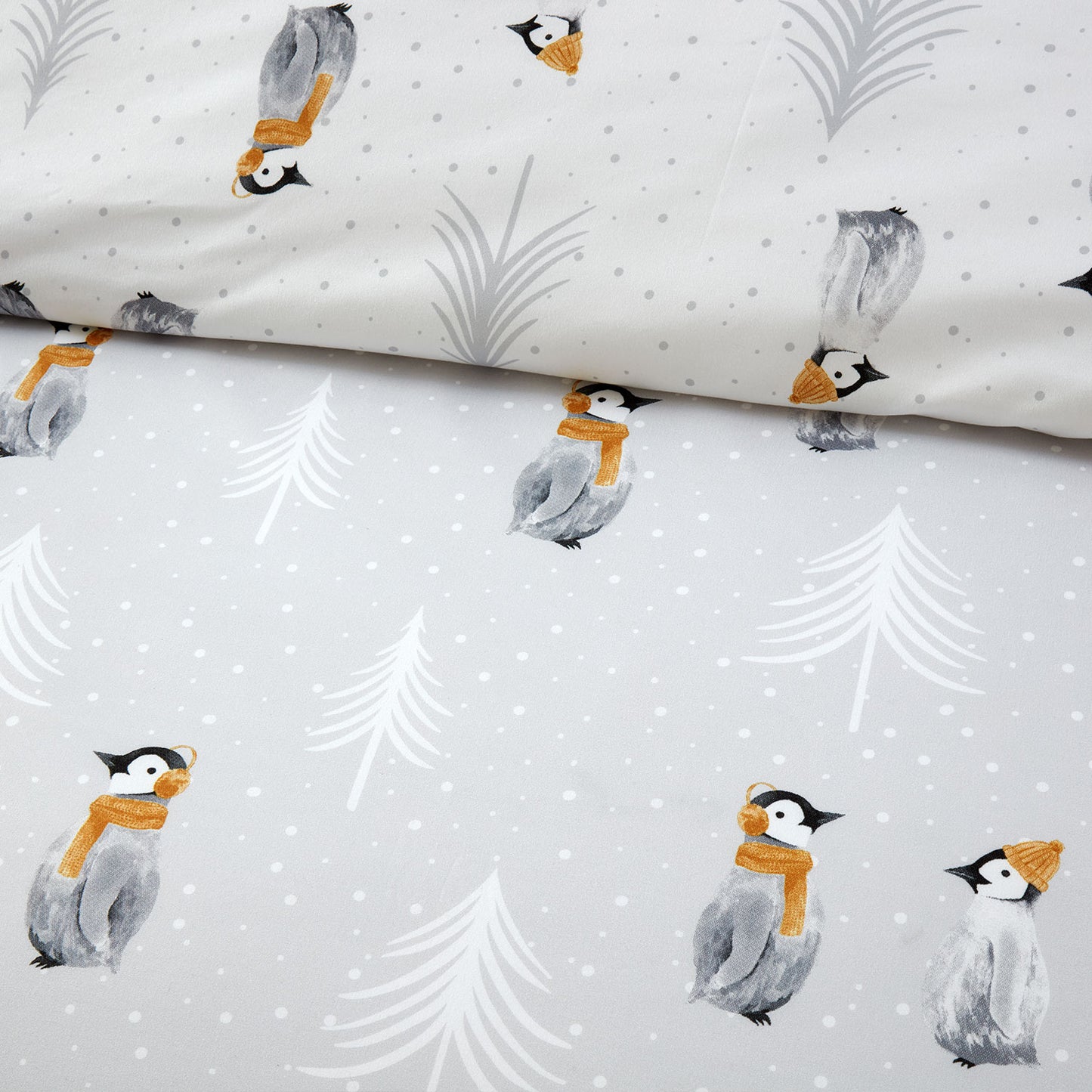 Penguin Pals Grey Reversible Duvet Set