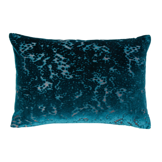 Petra Teal Cut Velvet Boudoir Cushion (40cm x 60cm)