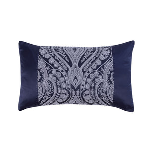Regency Navy Rope Detail Jacquard Boudoir Cushion (50cm x 30cm)