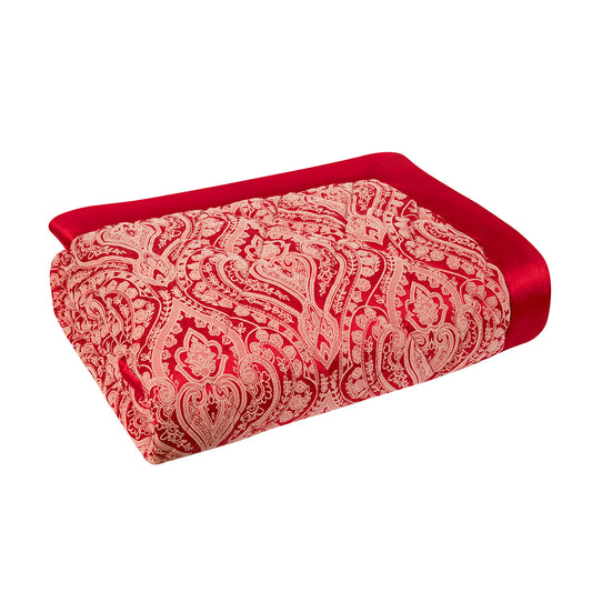 Regency Red Quilted Jacquard Bedspread (260cm x 260cm)
