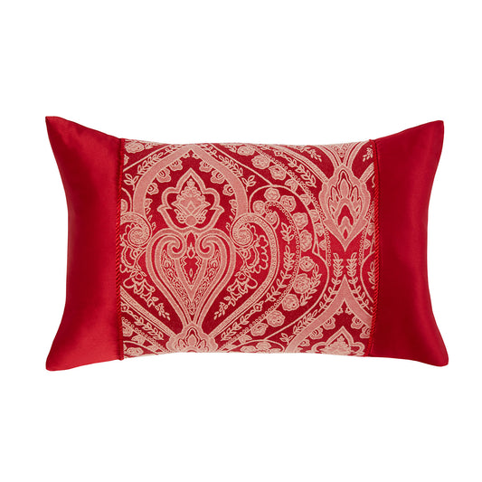 Regency Red Rope Detail Jacquard Boudoir Cushion (50cm x 30cm)