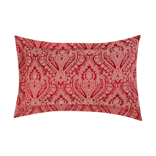 Regency Red Luxury Cotton Rich Jacquard Oxford Pillowcases (Pair)